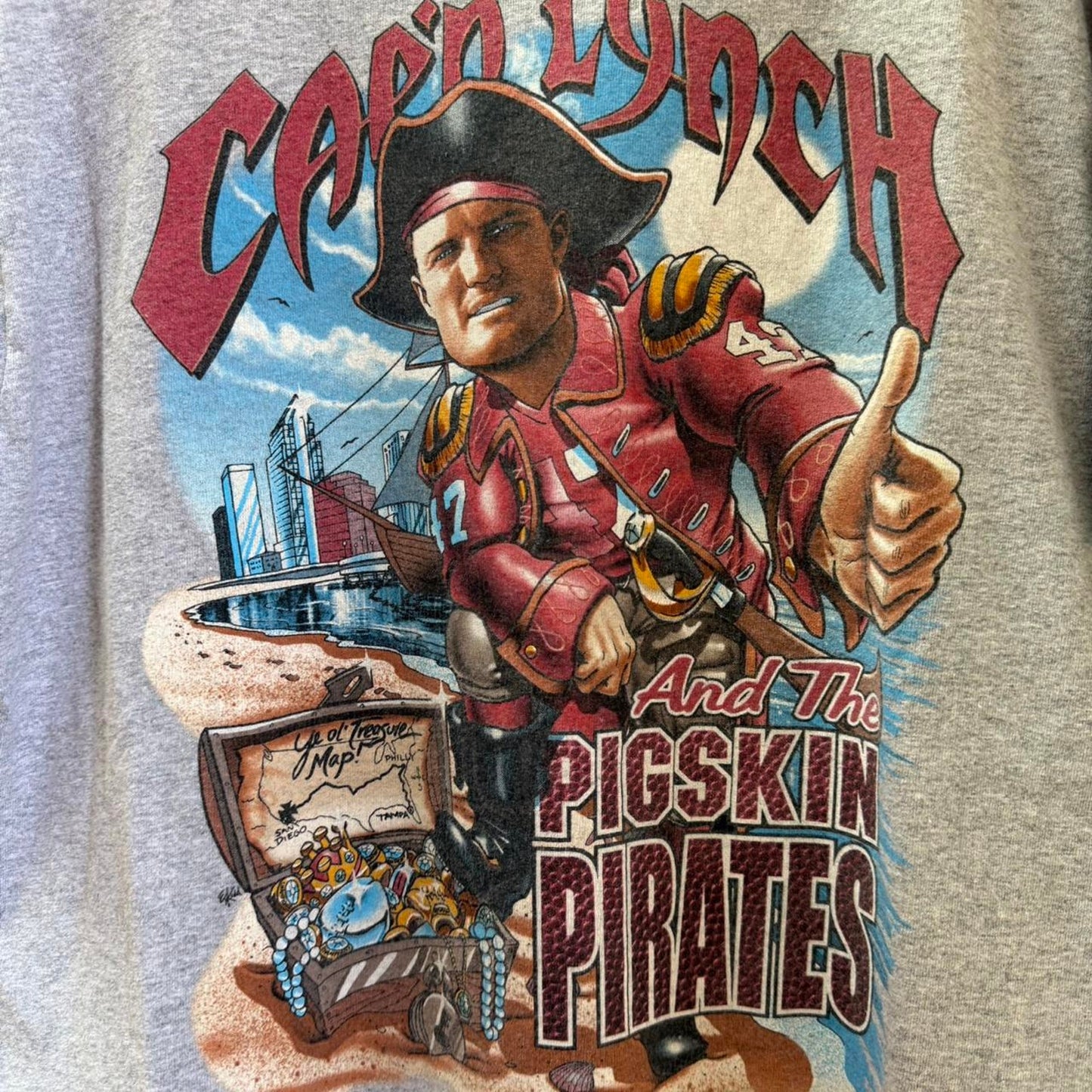 Vintage 90s Tampa Bay Buccaneers Bucs Capn Lynch Football NFL T-Shirt
