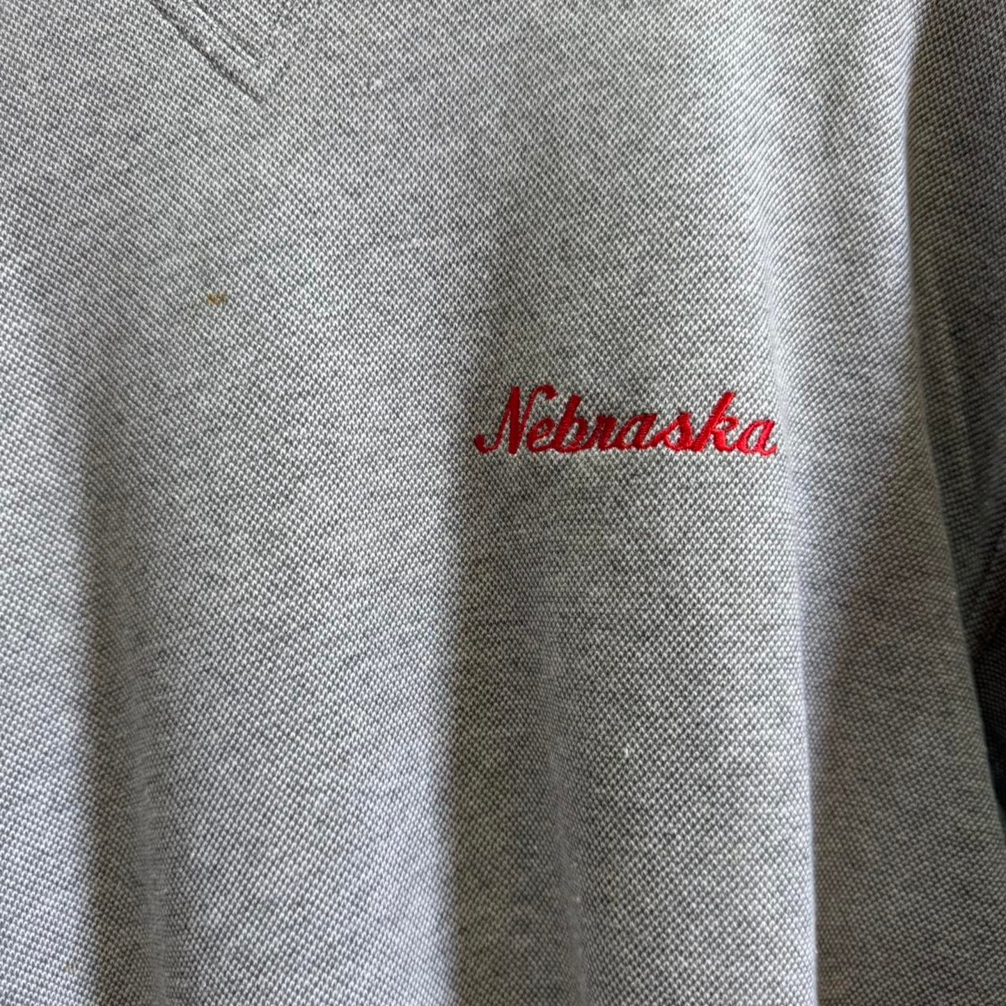Vintage 90s Nebraska Huskers Embroidered Cursive Ringed Cuff Crewneck