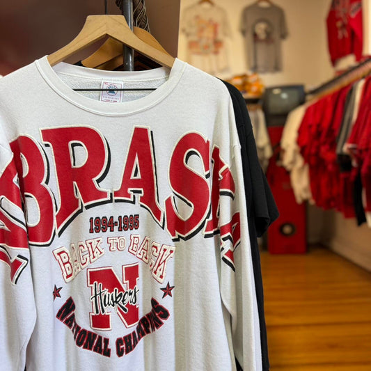 Vintage 90s Nebraska Huskers National Champions Spell Out Crewneck