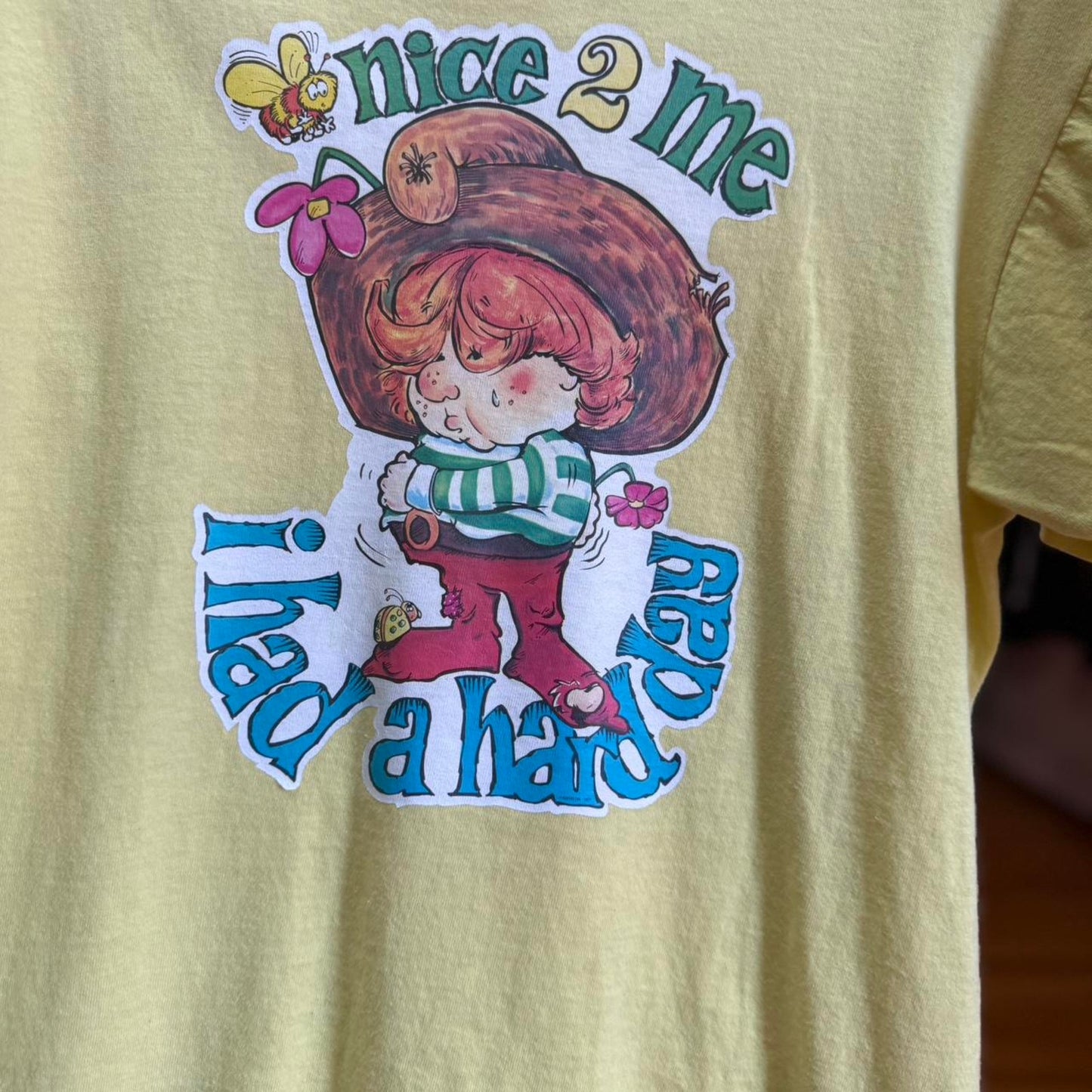 Vintage Be Nice to Me I had a Bad Day Cartoon T-Shirt