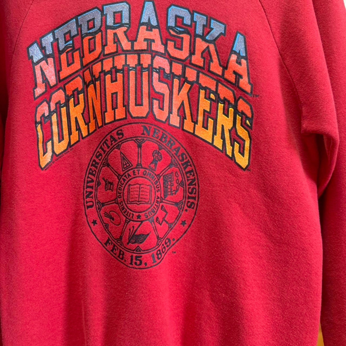 Vintage 90s Nebraska Huskers School Crest Crewneck
