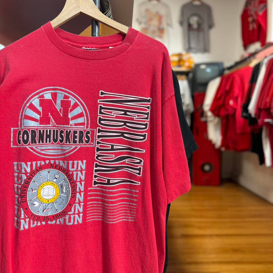 Vintage 90s Nebraska Huskers Football T-Shirt - X-Large