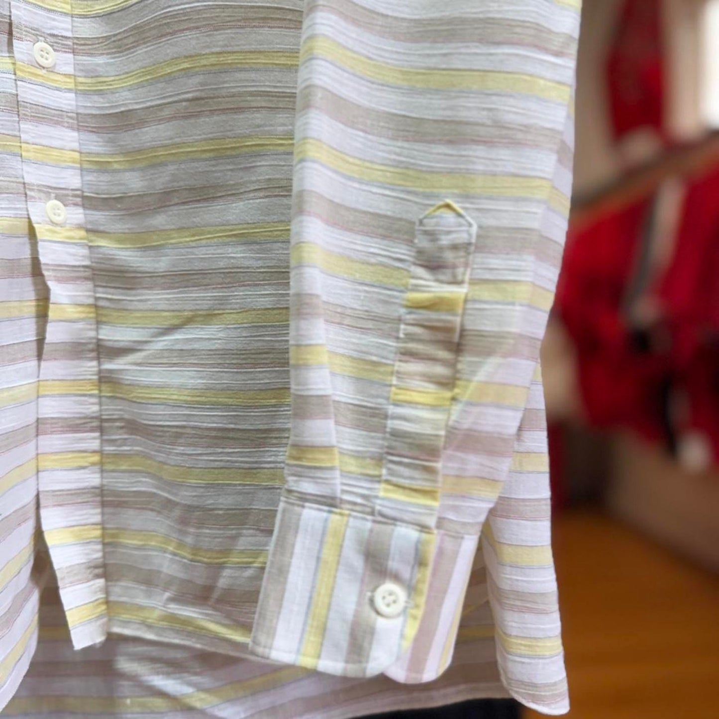 Vintage 80s Striped Stripe Button Up Shirt - Medium