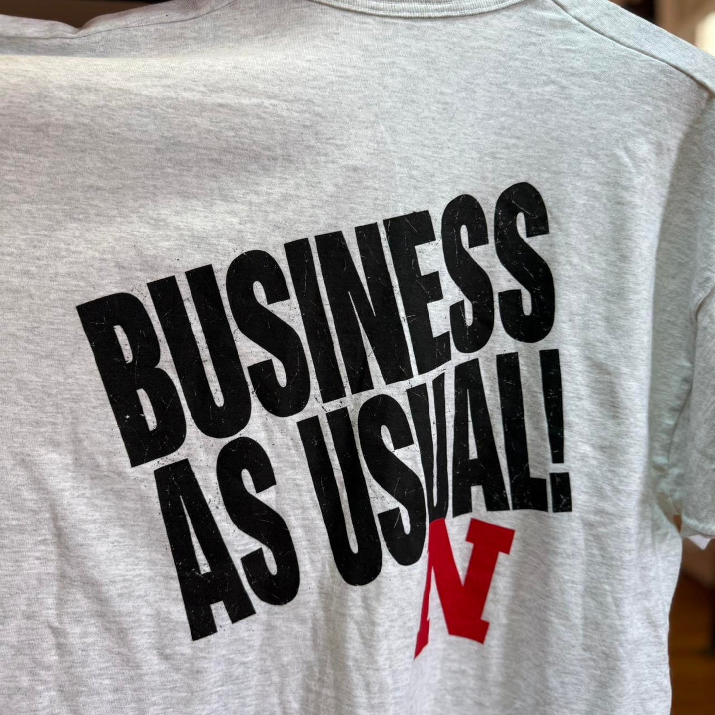 Vintage 90s Nebraska Huskers Business as Usual T-Shirt