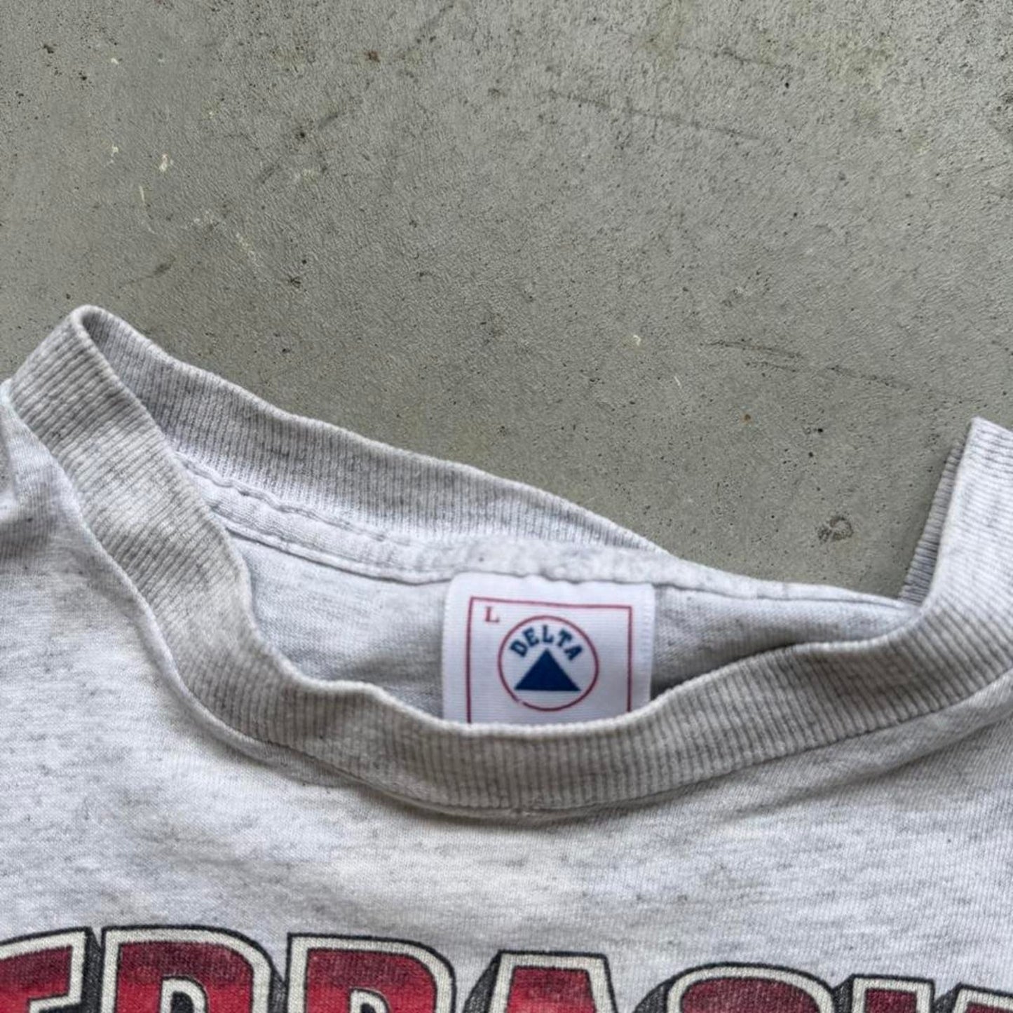 Vintage 90s Nebraska Husker Herbie Beach Orange Bowl T-Shirt - Kids Large