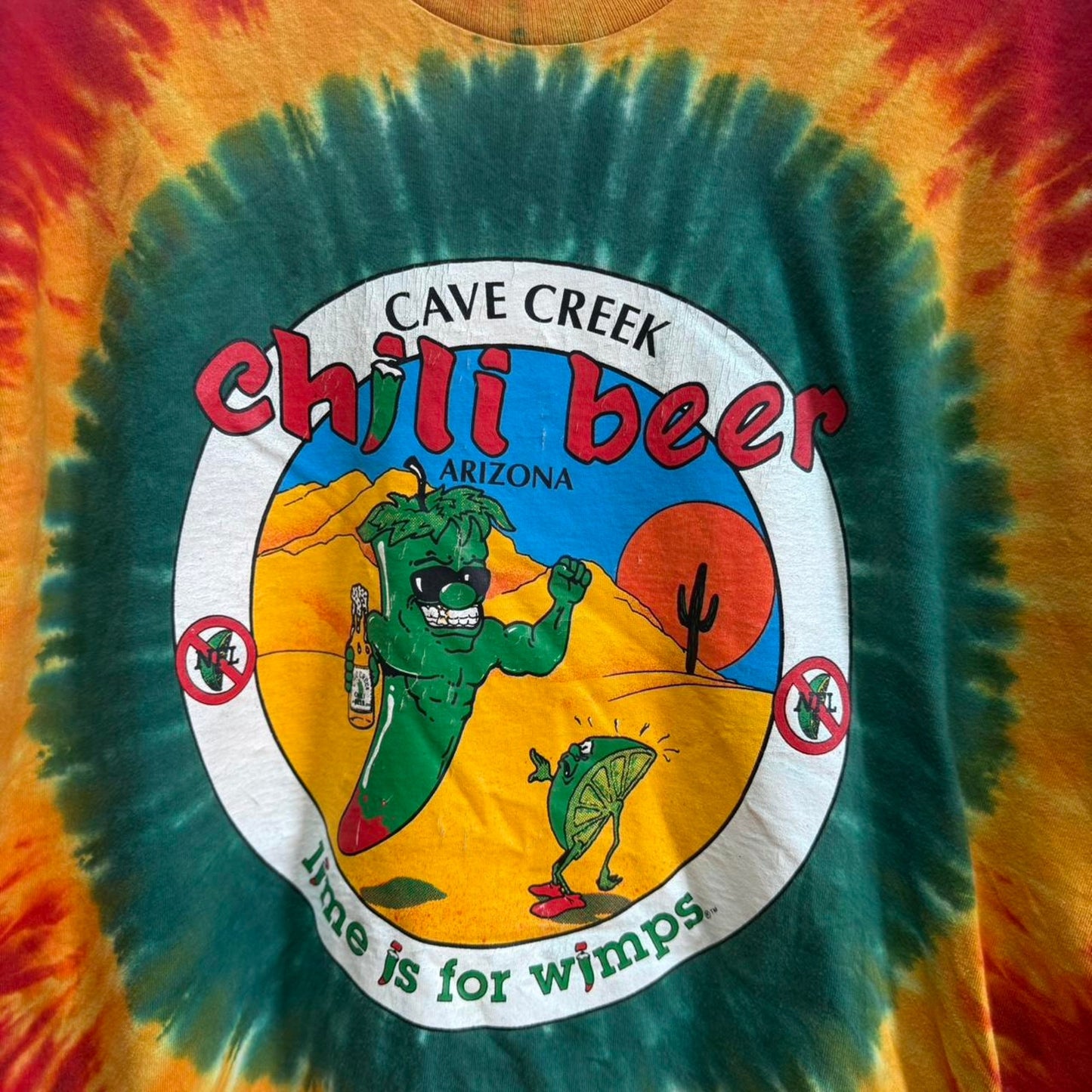 Vintage 90s Chili Beer No Lime Tie Dye T-Shirt