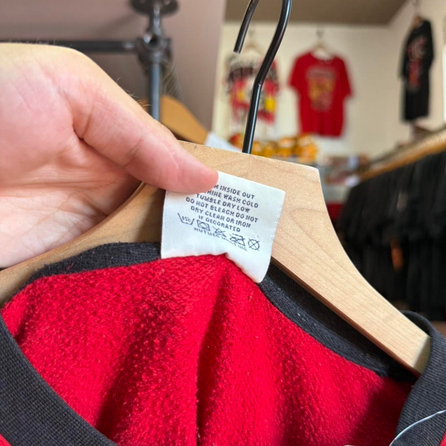 Vintage 90s Nebraska Huskers Ringed Embroidered Crewneck