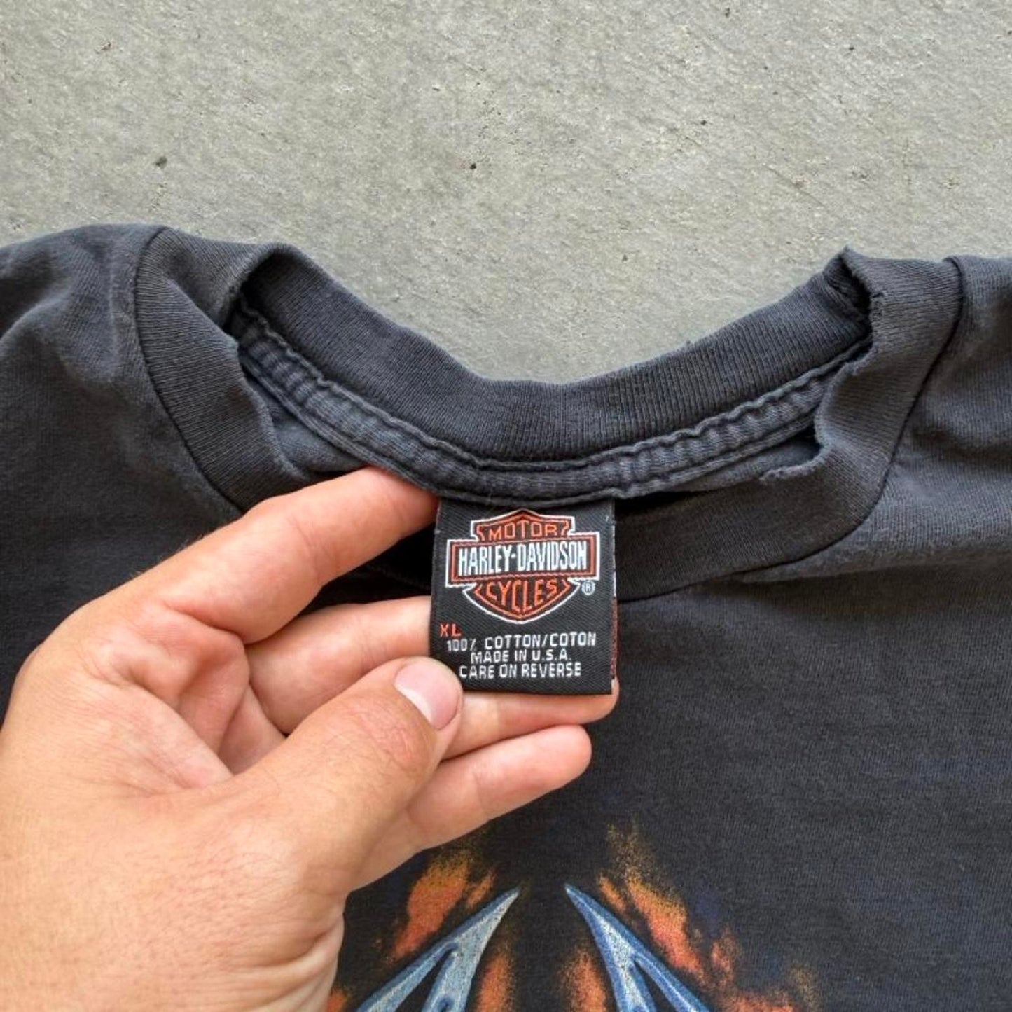 Vintage Harley Davidson Motorcycles Flame Fire T-Shirt - X-Large
