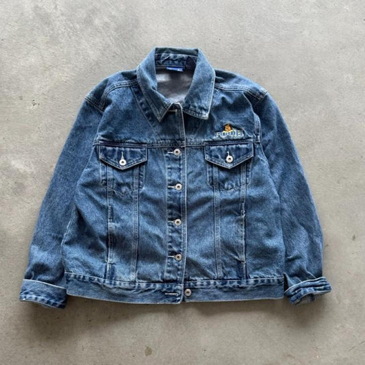 Vintage 90s Winnie the Pooh Embroidered Jean Jacket - X-Large
