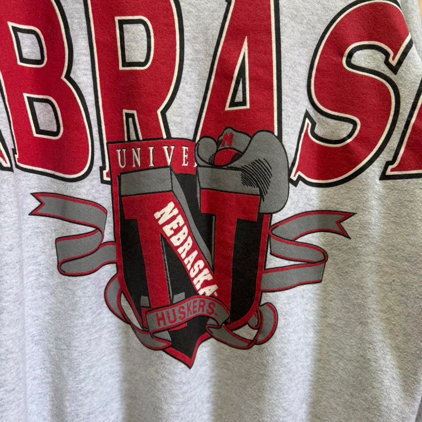 Vintage 90s Nebraska Huskers Cowboy Hat Spell Out Crewneck