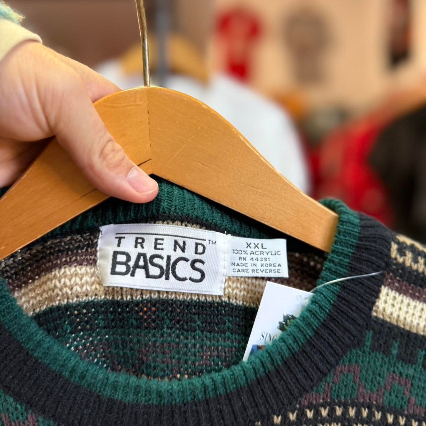 Vintage 90s Patterned Knit Sweater - XX-Large