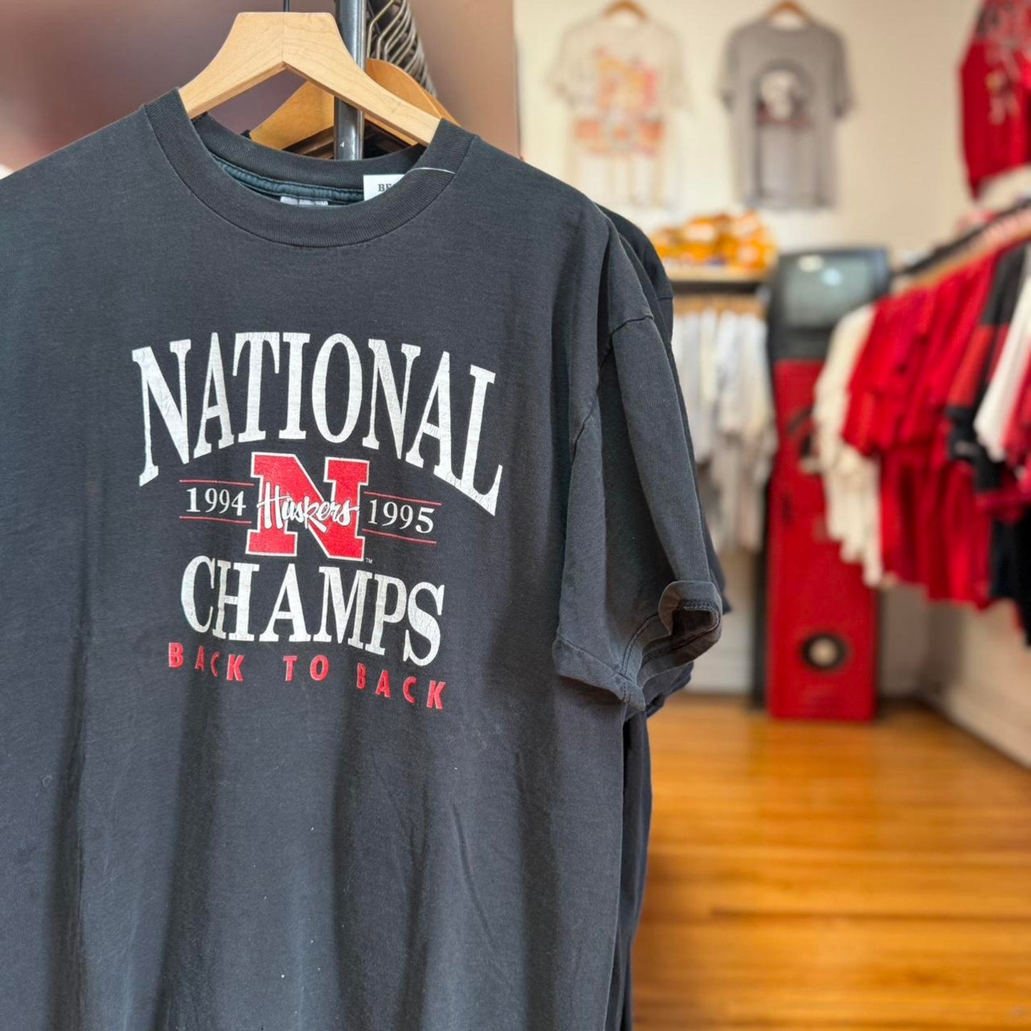 Vintage 90s Nebraska Huskers National Champs T-Shirt - X-Large