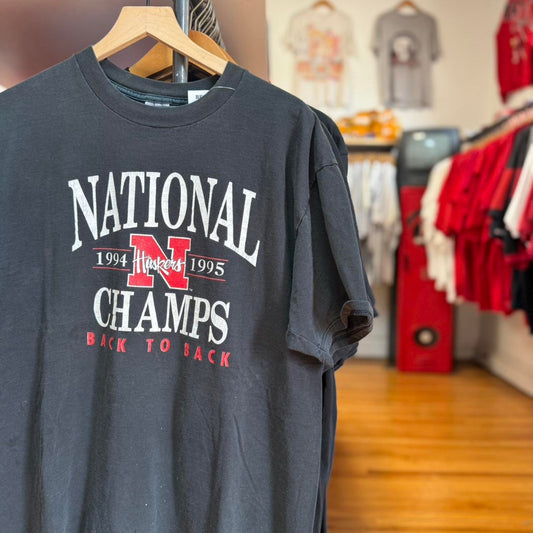Vintage 90s Nebraska Huskers National Champs T-Shirt - X-Large