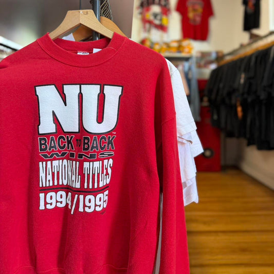 Vintage 90s Nebraska Huskers NU Back to Back Champions Crewneck