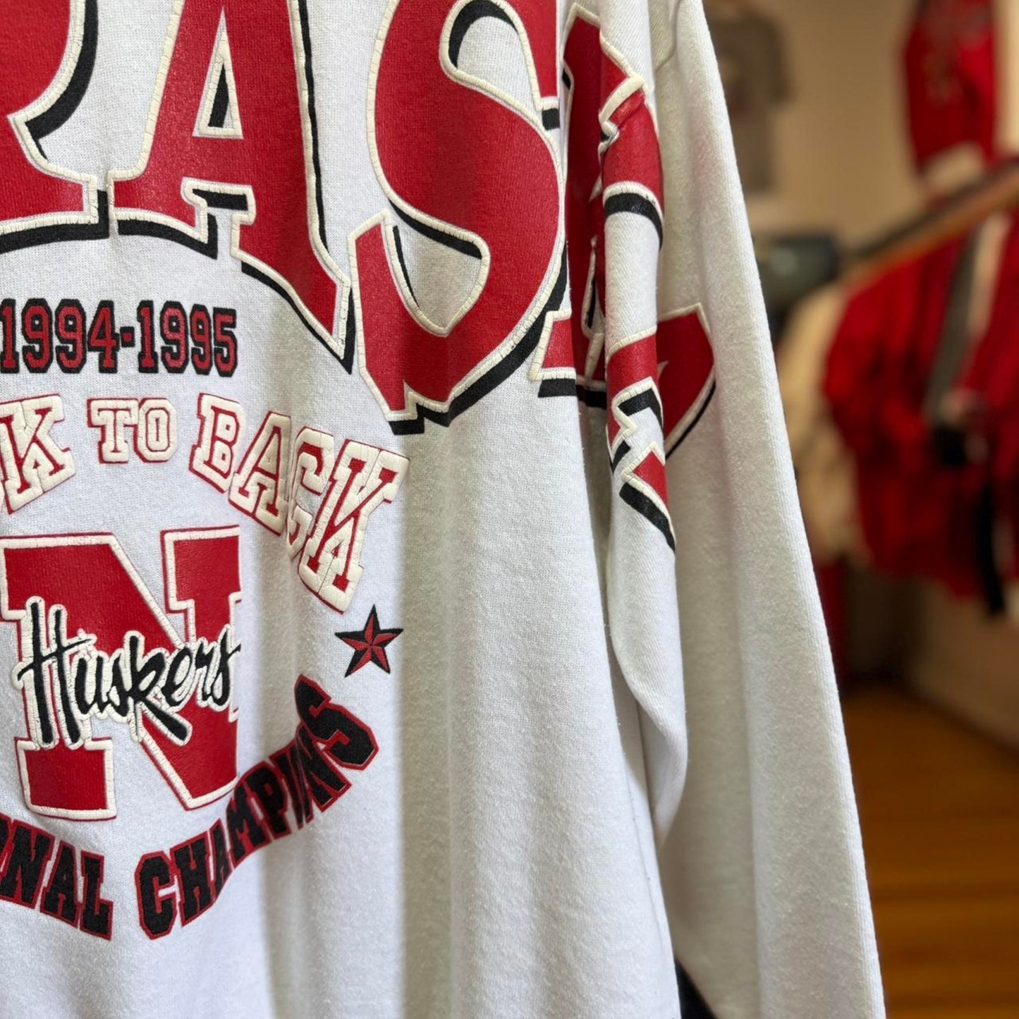 Vintage 90s Nebraska Huskers National Champions Spell Out Crewneck