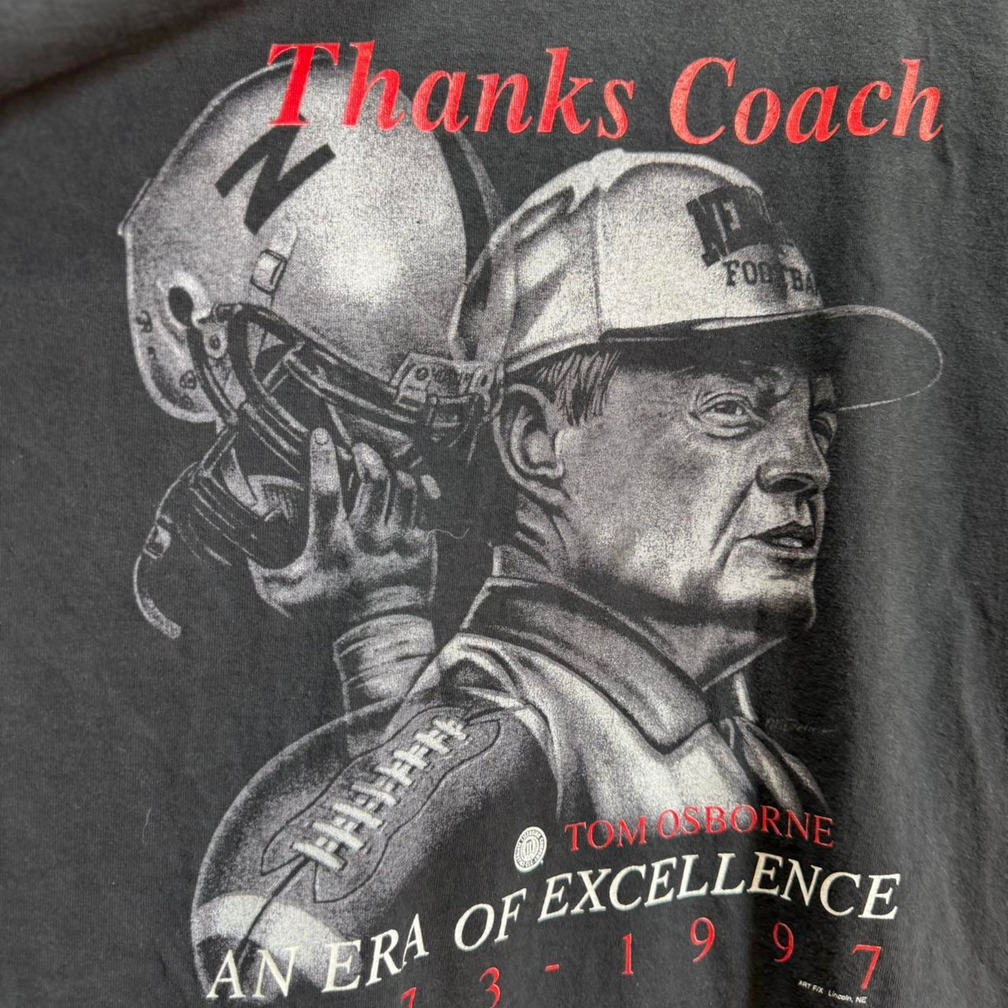 Vintage 90s Nebraska Huskers Thanks Coach Tom Osborne T-Shirt