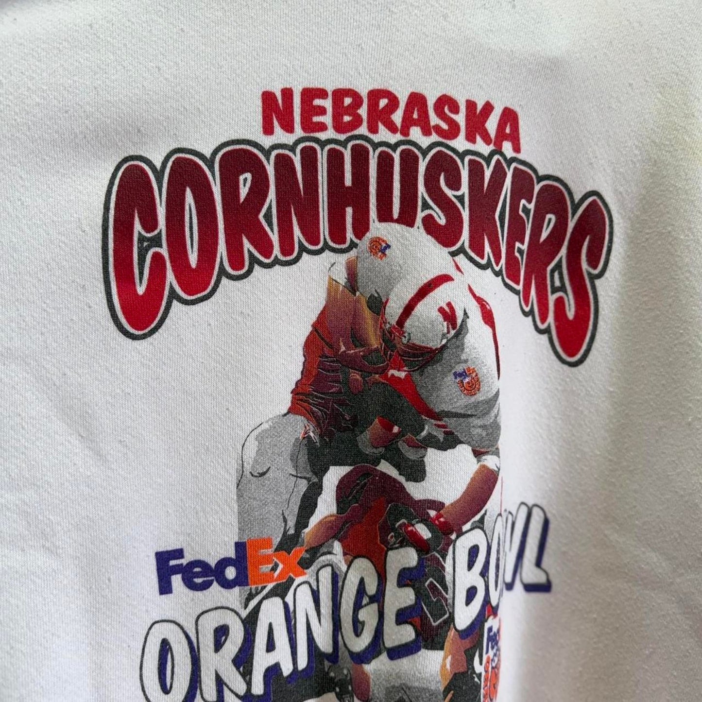 Vintage 90s Nebraska Huskers FedEx Orange Bowl Football Crewneck