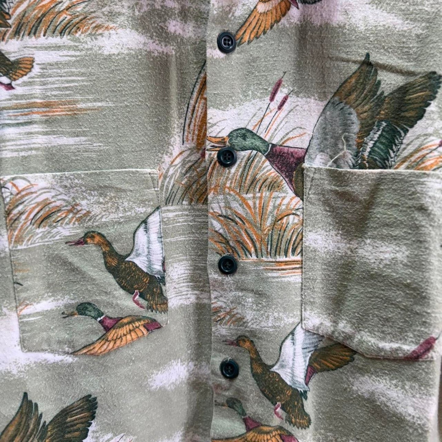 Vintage 90s Duck Animal Button Up Shirt - Medium