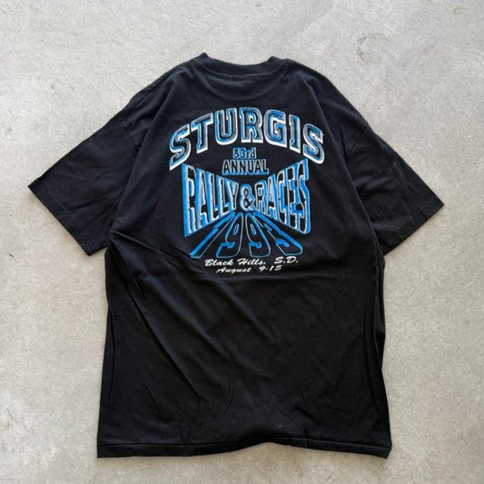 Vintage 1993 Sturgis Black Hills Rally Biker T-Shirt - X-Large