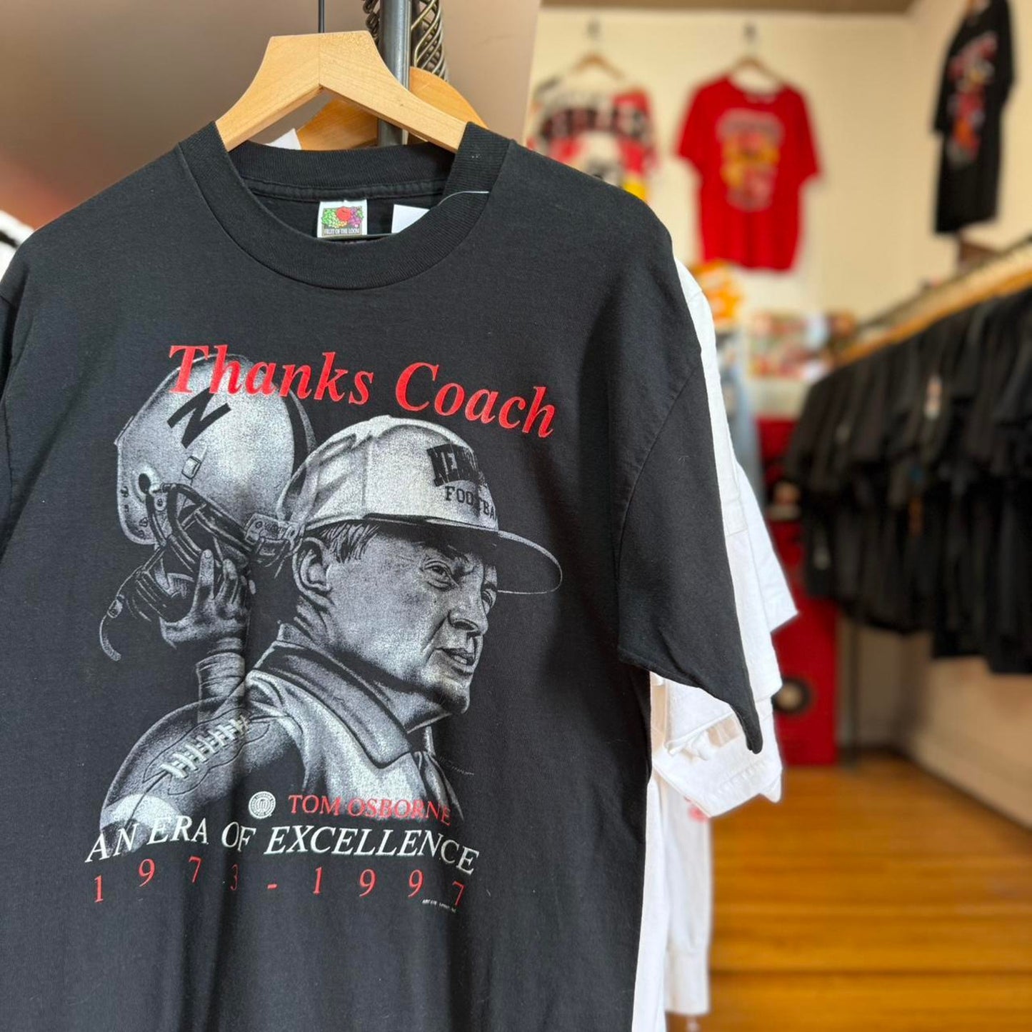 Vintage 90s Nebraska Huskers Thanks Coach Tom Osborne T-Shirt