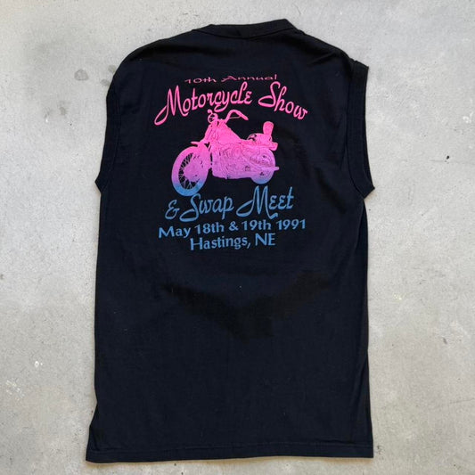 Vintage 1991 Motorcycle Show Nebraska Eagle Biker Sleeveless T-Shirt - Large