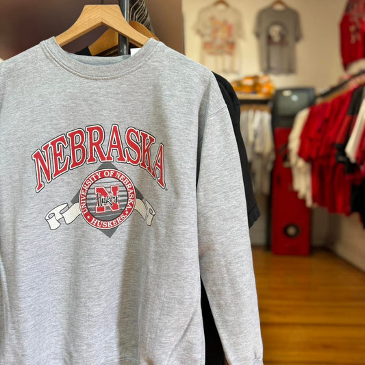 Vintage 90s Nebraska Huskers Football Crewneck - Large