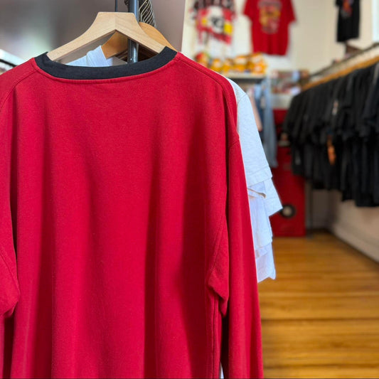 Vintage 90s Nebraska Huskers Ringed Embroidered Crewneck