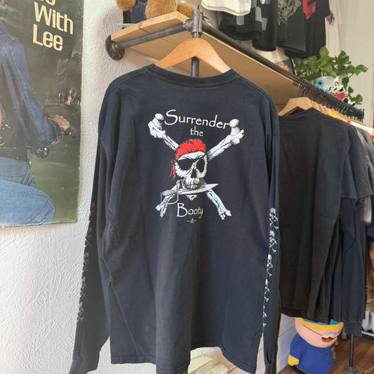 Vintage Y2K Skull and Crossbones Pirate Long Sleeve - XX-Large