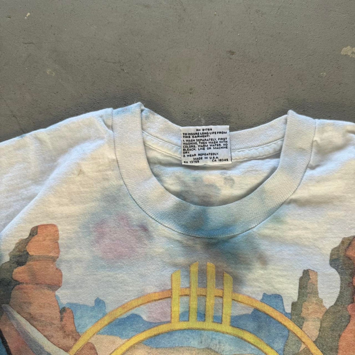 Vintage 90s Liquid Blue Cow Skull Western Animal T-Shirt - X-Large
