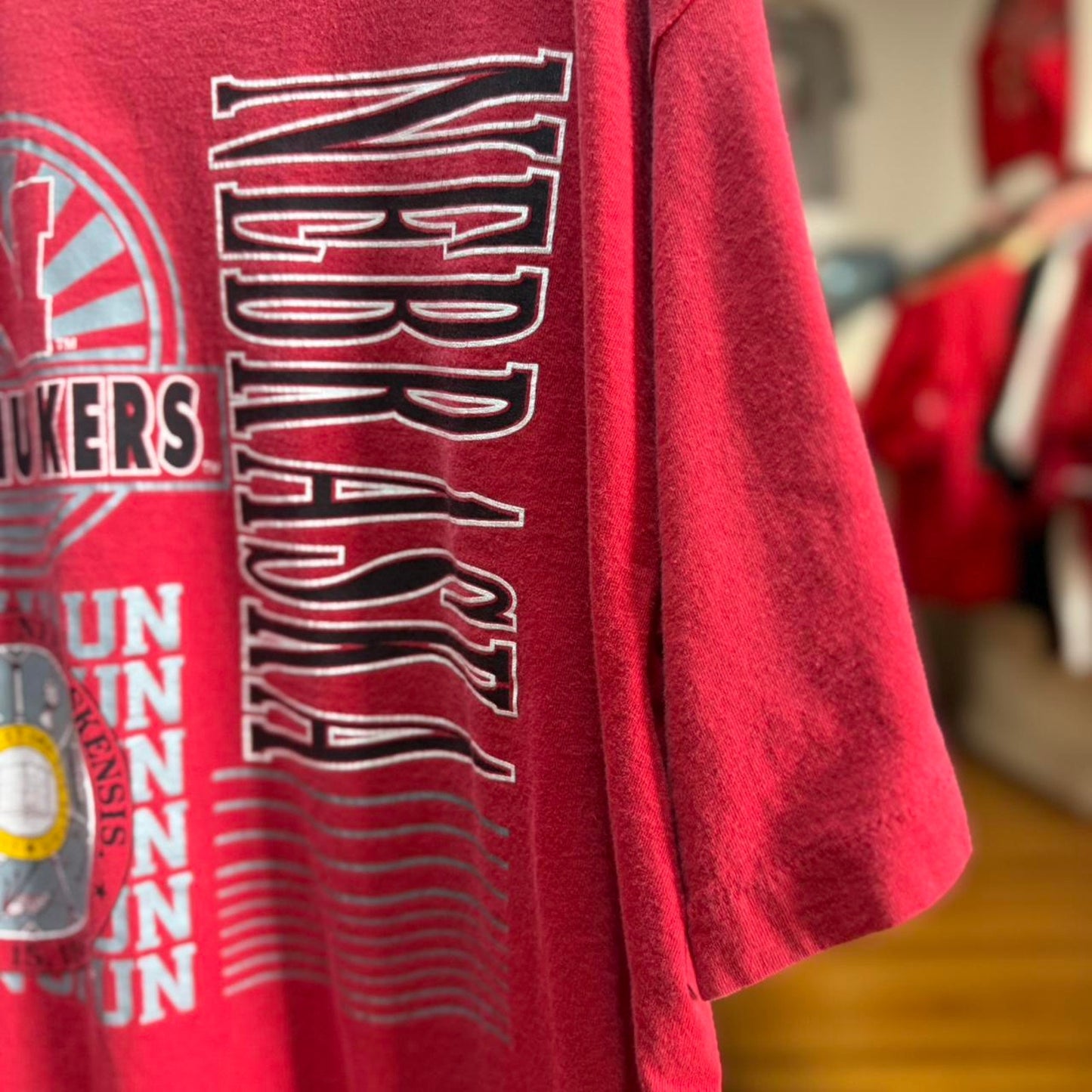 Vintage 90s Nebraska Huskers Football T-Shirt - X-Large