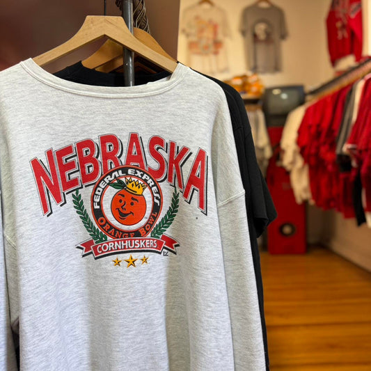 Vintage 90s Nebraska Huskers Orange Bowl Football Crewneck