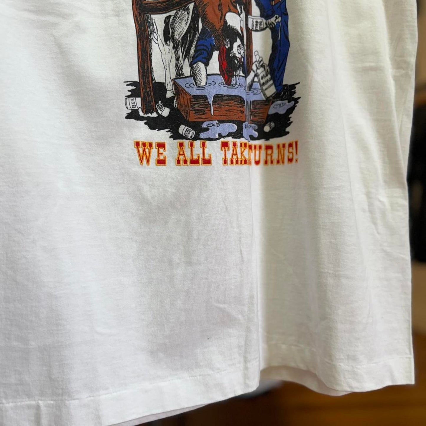 Vintage 90s Town Drunks Alcohol Parody Drinking Kansas T-Shirt