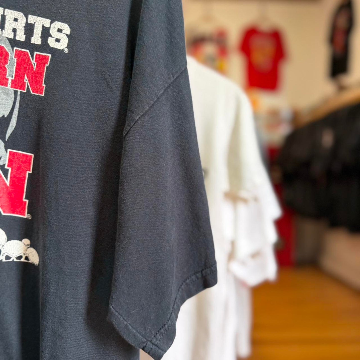 Vintage Y2K Nebraska Huskers Skull Blackshirts Football T-Shirt