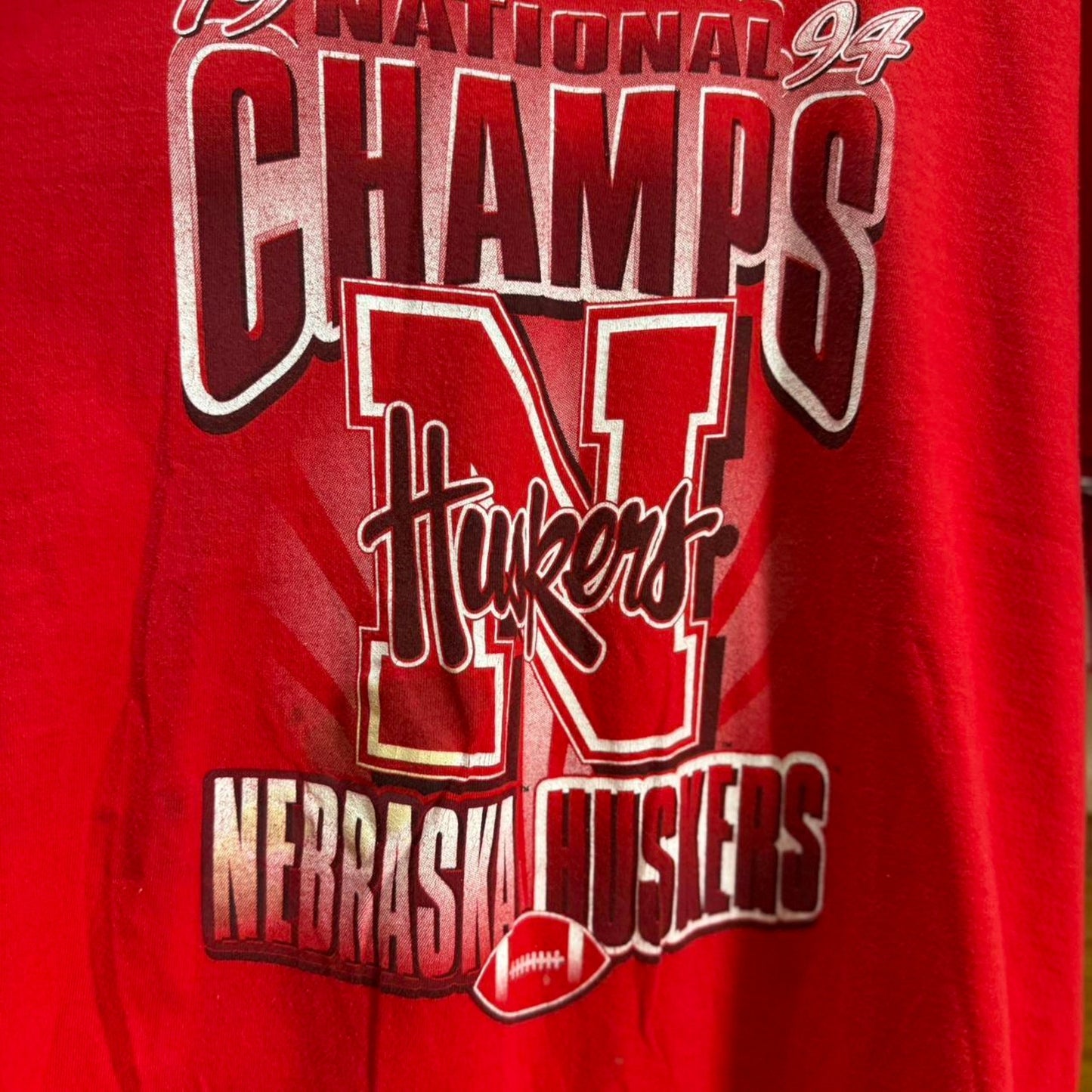 Vintage 90s Nebraska Huskers National Champs T-Shirt - Large