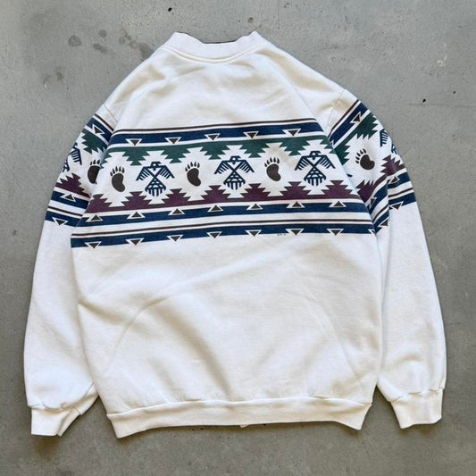 Vintage 90s Aztec Western Design Cardigan - Large