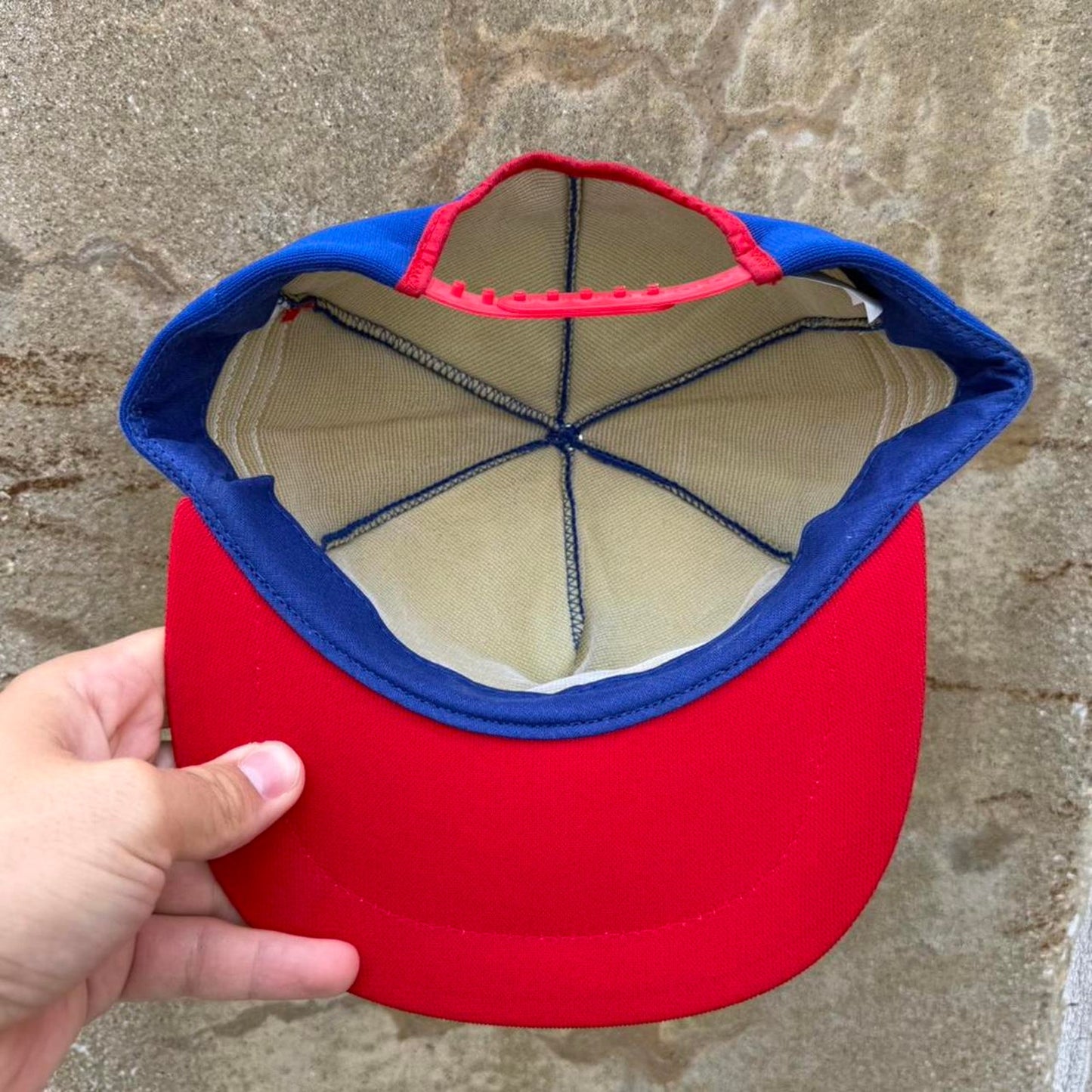 Vintage 80s Pepsi Cola Louisville Kentucky Three Stripe Trucker Cap