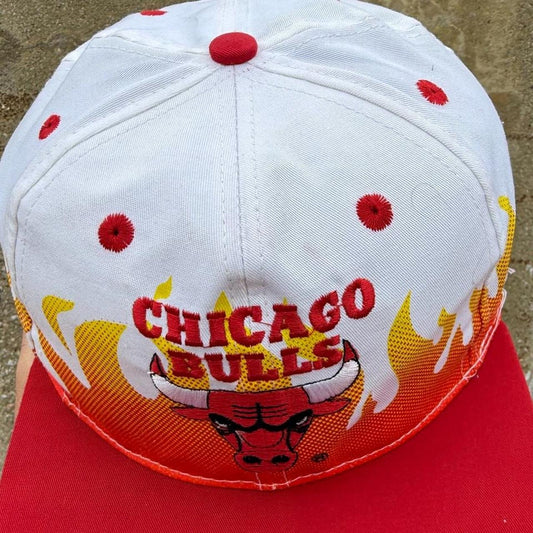 Vintage 90s Chicago Bulls Flame NBA Snapback Kids