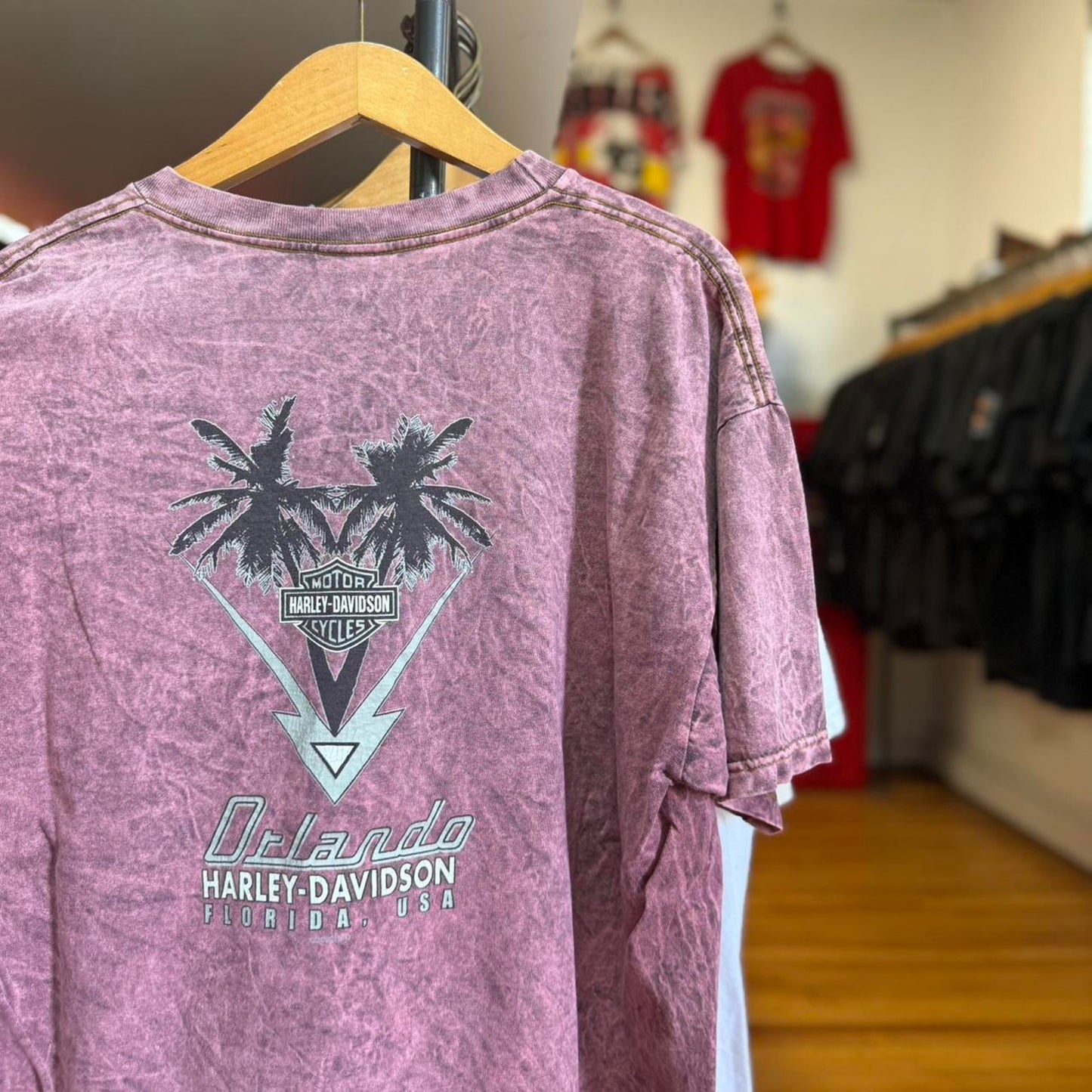 Vintage 90s Harley Davidson Motorcycles Marble Dye Biker T-Shirt