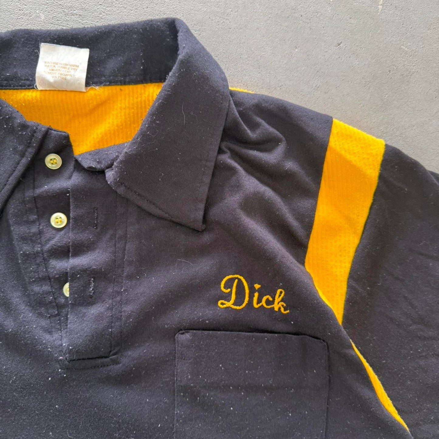Vintage 80s Chain Stitched Dick Eagles Polo Shirt - X-Large