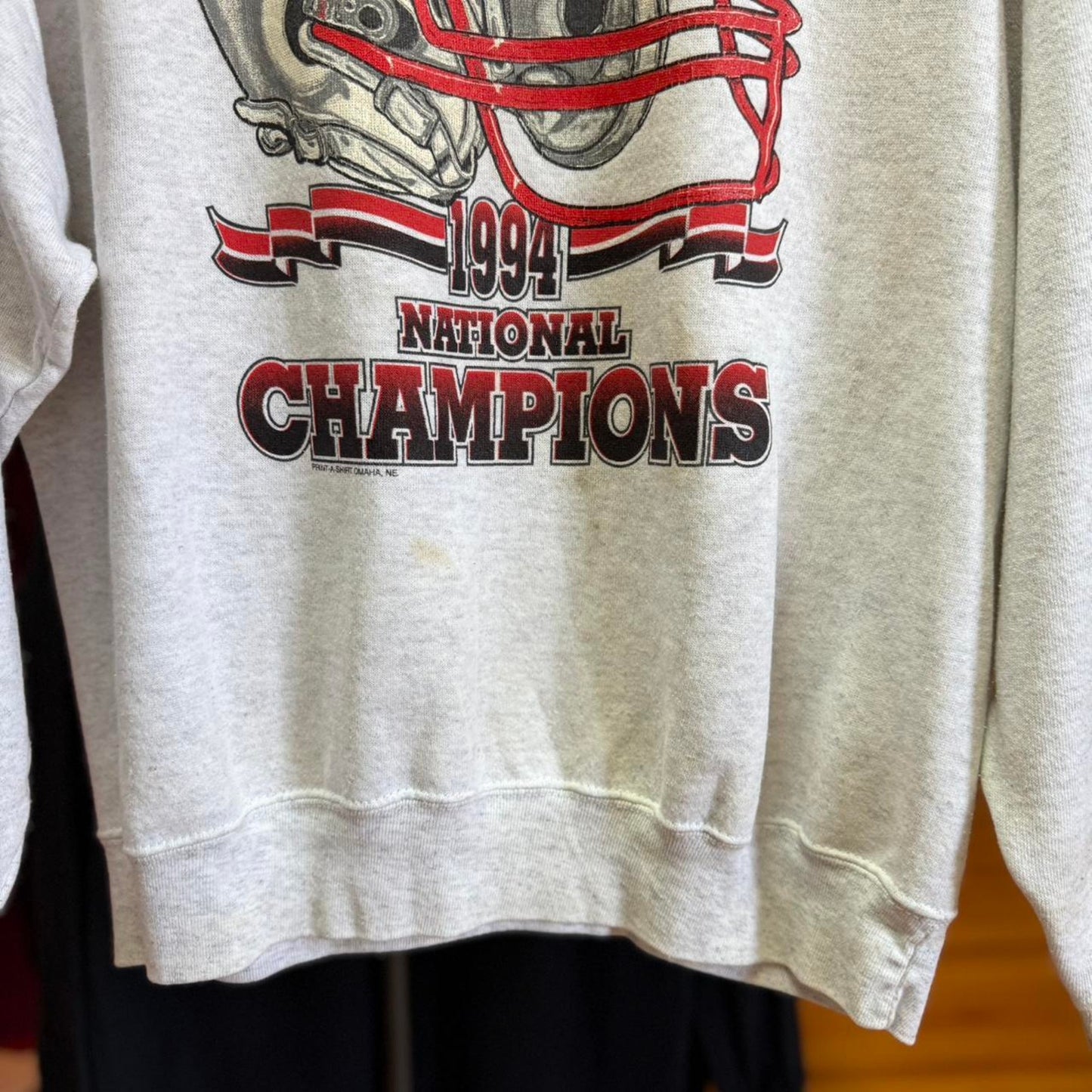 Vintage 90s Nebraska Huskers National Champions Helmet Crewneck