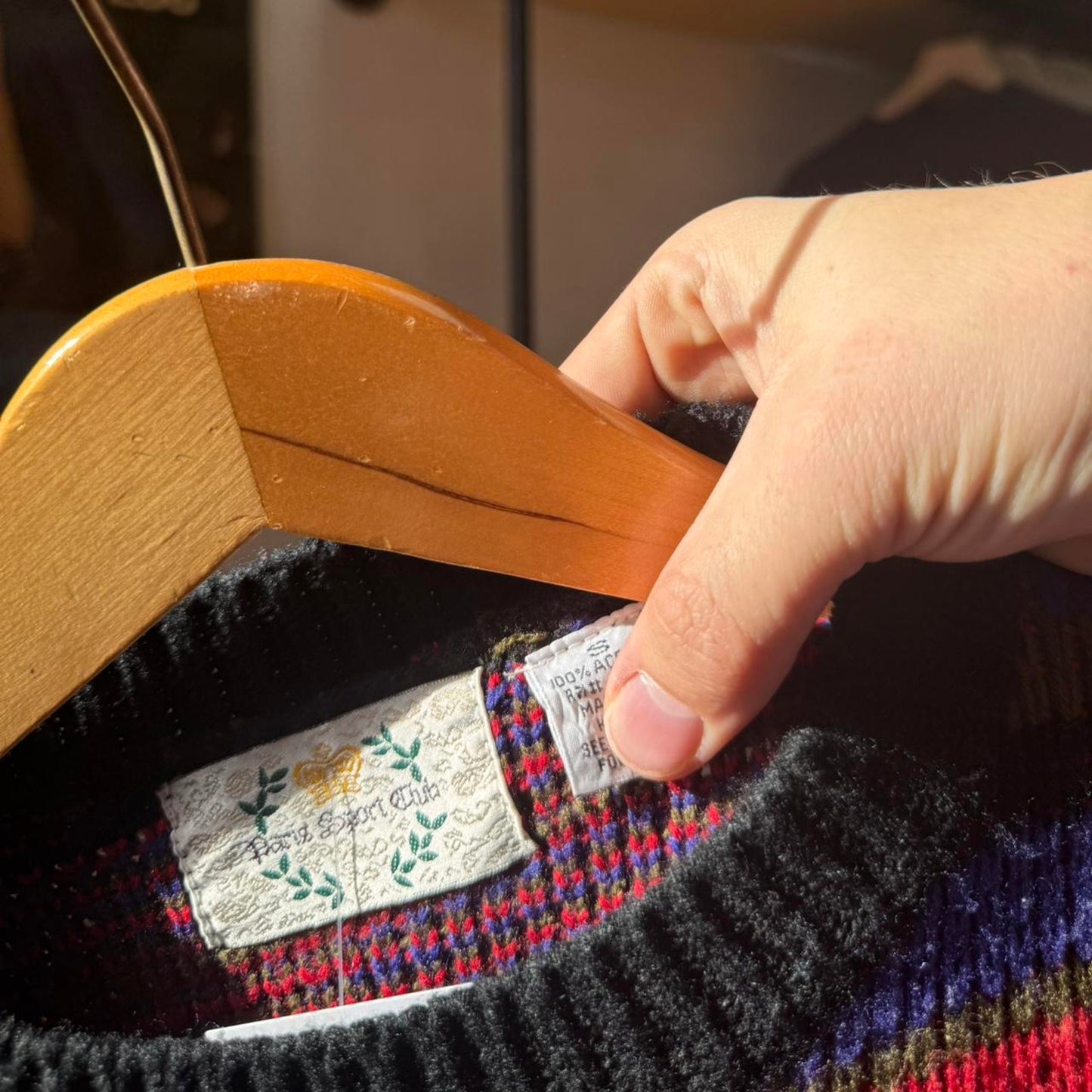 Vintage 90s Patterned Knit Knitted Sweater - Small