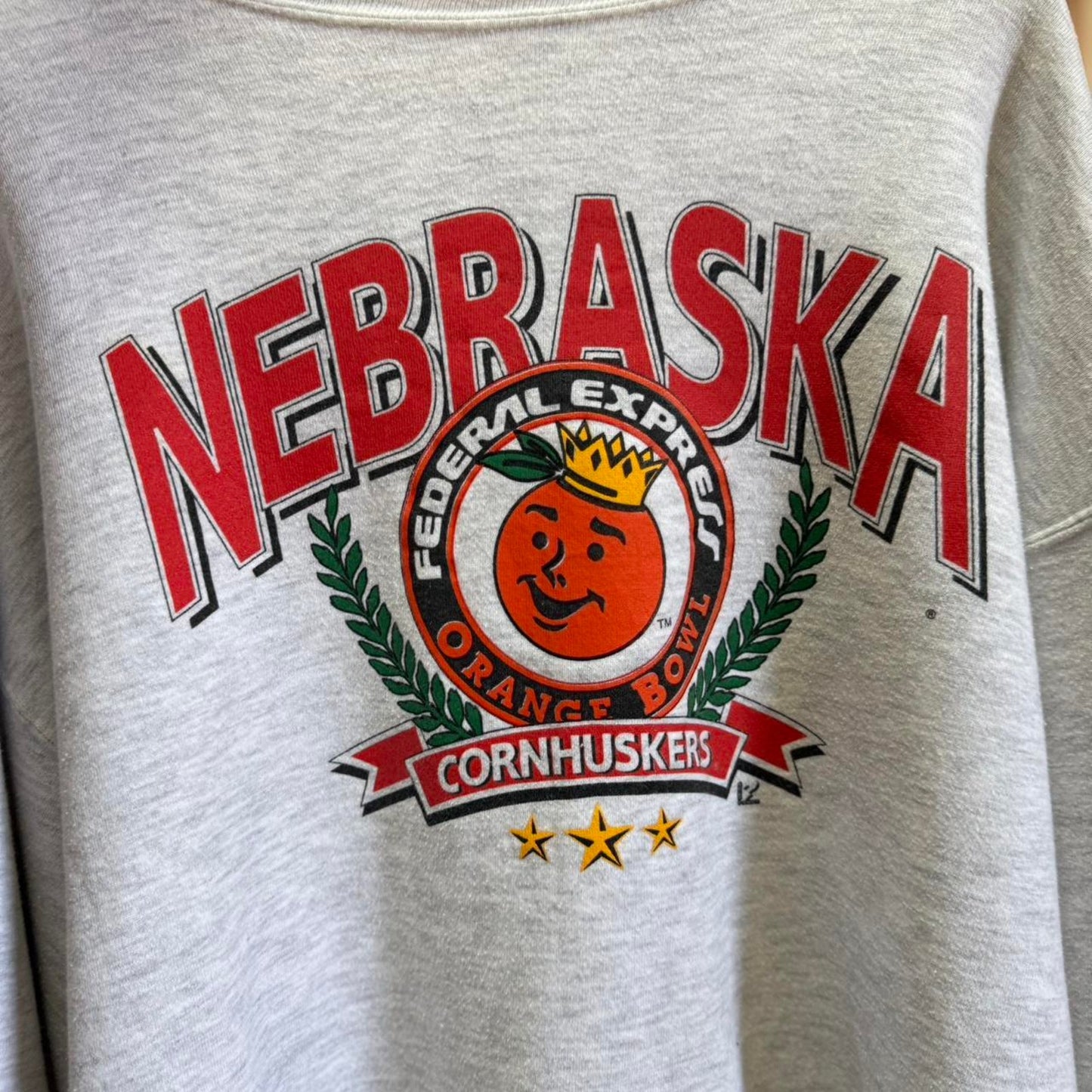 Vintage 90s Nebraska Huskers Orange Bowl Football Crewneck