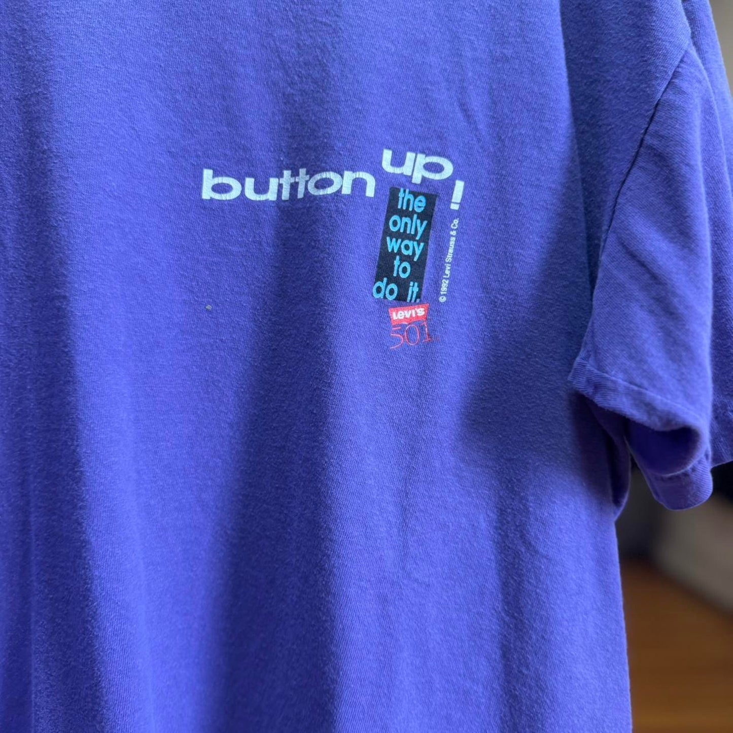 Vintage 90s Levi Strauss Jeans Button Up Your Fly T-Shirt