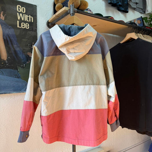 Vintage 90s Paris Sport Club Striped Fireman’s Clasp Jacket - Small