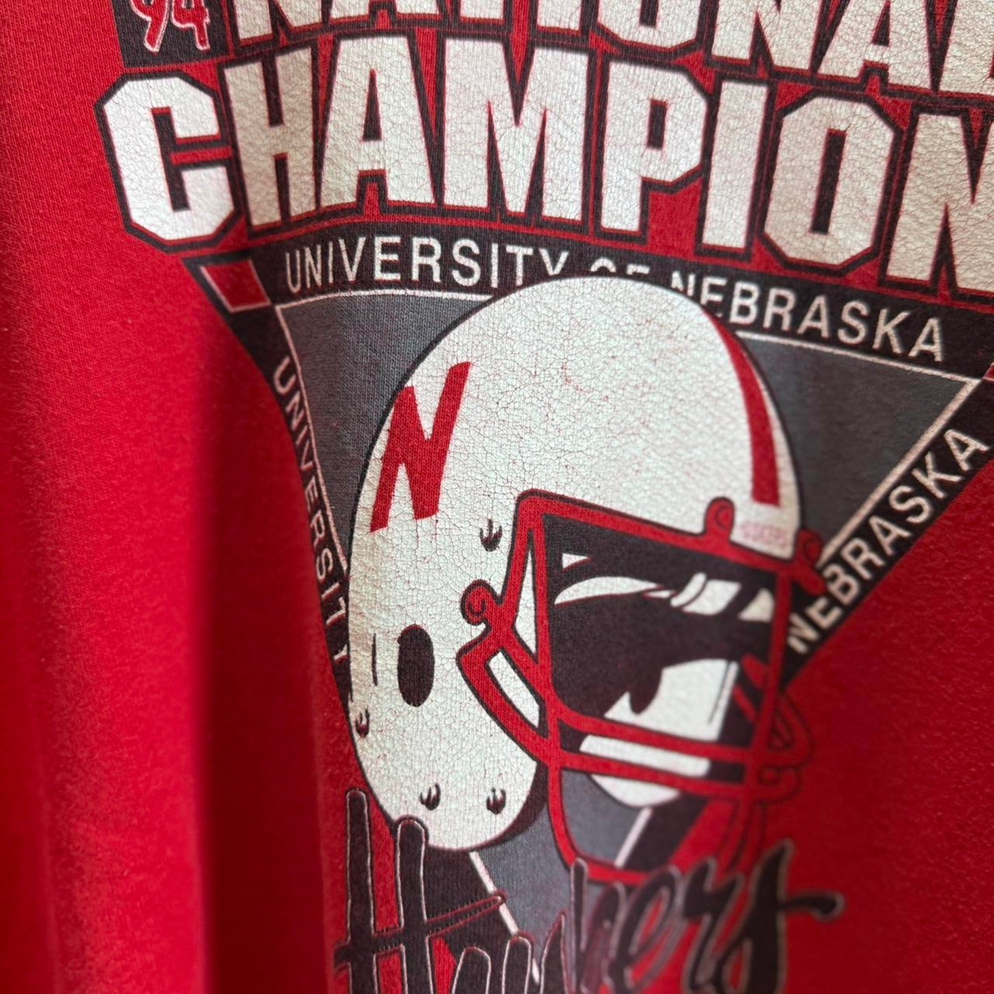Vintage 90s Nebraska Huskers National Champions Helmet Crewneck