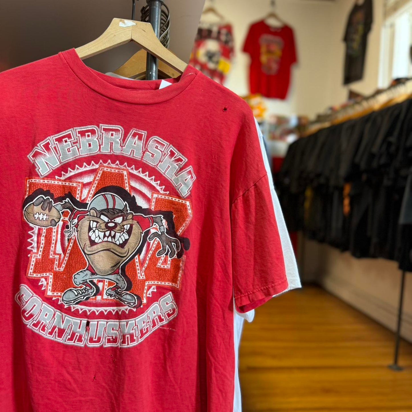 Vintage 90s Nebraska Huskers Taz Looney Tunes T-Shirt