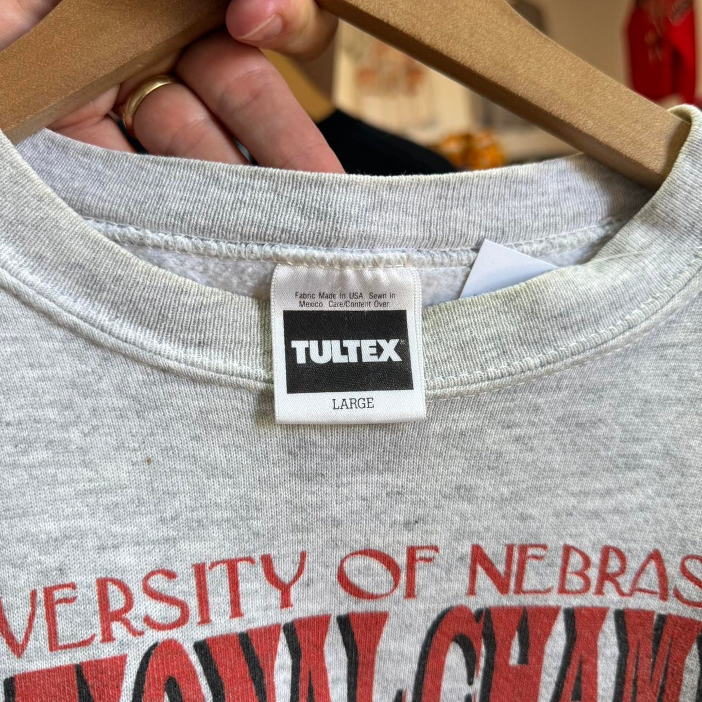 Vintage 90s Nebraska Huskers National Champs Cartoon Crewneck