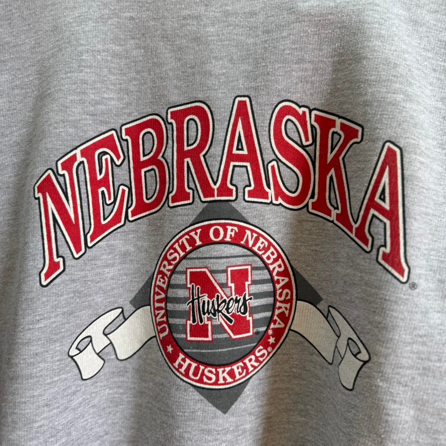 Vintage 90s Nebraska Huskers Football Crewneck - Large