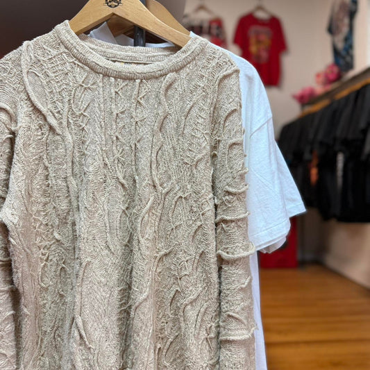 Vintage 90s Coogi 3D Knit Cream Tonal Sweater