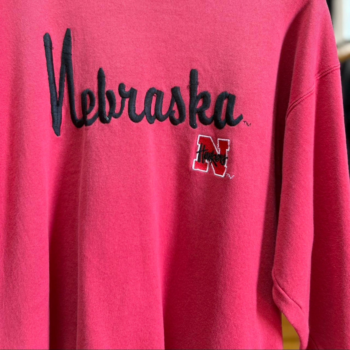 Vintage 90s Nebraska Huskers Embroidered Crewneck